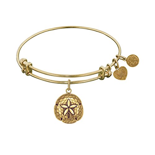 Antique Smooth Finish Brass Sand Dollar Angelica Bangle Bracelet