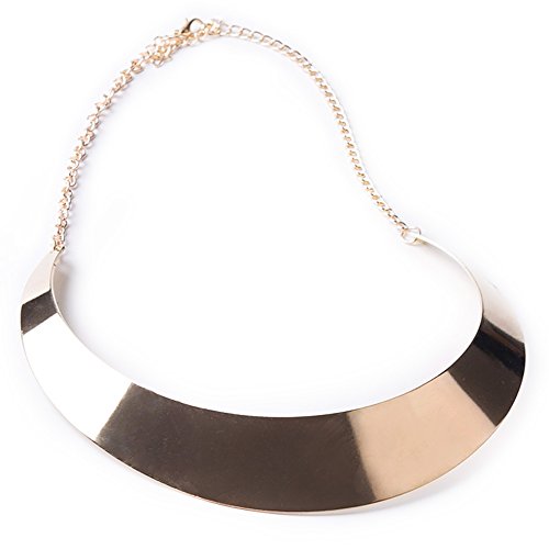 TQS™Chunky Metal Choker Statement Collar Necklace