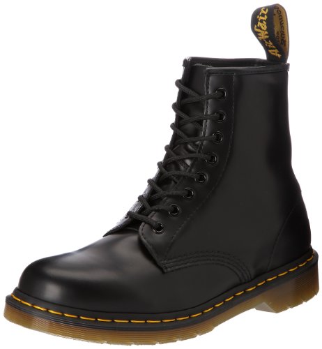 Dr. Martens 10072004_Noir verni - Botas de cuero para mujer, color negro, talla 40