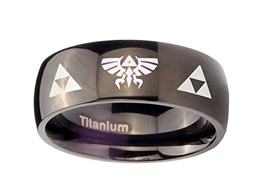The Legend of Zelda Stainless Steel Triforce Costume Ring Black (6)