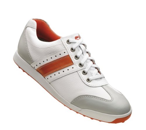 

FootJoy 2013 Contour Casual Athletic Golf Shoes : White-Orange-Grey 9 W