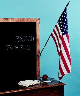 Classroom Flags On Staff - USA Rayon 16 in. x 24 in.