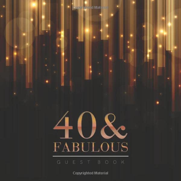 40th Birthday Guest Book: Elegant Golden Bars Style Title & Welcome Page Space for a Photo Wishes & Messages Notes & Photos Gift Log 8.5" x 8.5" (21,6 x 21,6 cm) 120 Pages Cream Paper Glossy Cover by 40th Birthday Guest Books Gallery