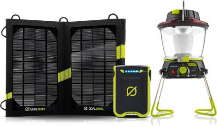 Goal Zero Solar Camping Lantern Bundle – Lighthouse 250 Lantern, Venture 30 Charger and Nomad 7 Solar Panel
