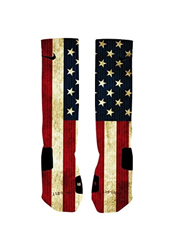 Elevate Apparel and Gear Men's Custom Nike Elites Socks Vintage American Flag
