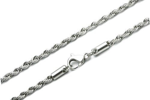 Merdia Stainless Rope Chain Necklace W/3.5mm Diameter