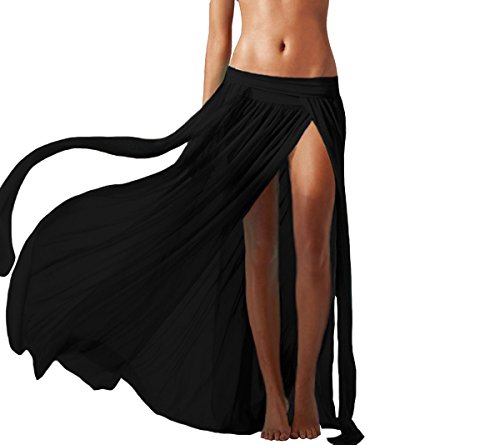 JAKY Womens Sheer Sarong Side Slit Beach Skirt Swimsuit Cover Ups Swimwear