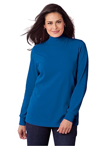 Woman Within Women's Plus Size Fit Mock Turtleneck T-Shirt