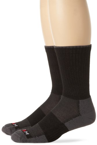 Wigwam Men's At Work Serv-Tech 2-Pack Socks, Black, Medium