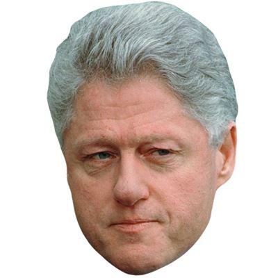 Bill Clinton Celebrity Mask, Cardboard Face and Fancy Dress Mask