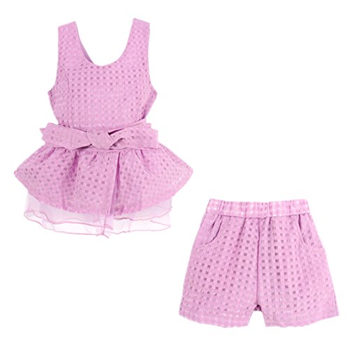 LittleSpring Little Girls' Clothing Set Plaid