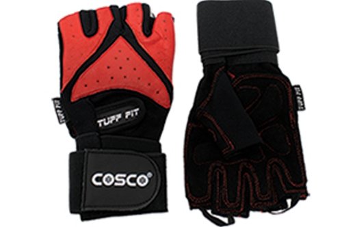 Cosco Tuff Fit Leather Gym Gloves, Medium (Color May Vary)
