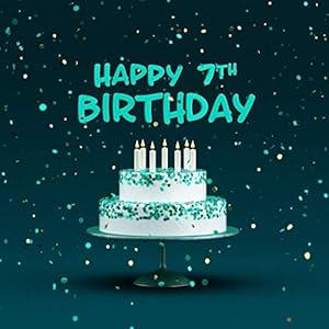 Happy 7th Birthday: Kids Birthday Party Guest Book - Green Edition