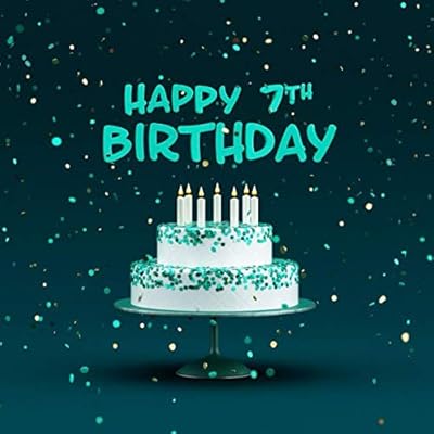 Happy 7th Birthday: Kids Birthday Party Guest Book - Green Edition