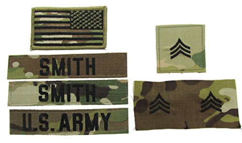 Custom OCP Name Tape / Rank Package - U.S. Army Scorpion - E6-SSG