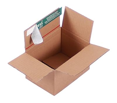 progressBOX K10.01-1 Lot de 20 cartons de transport à cannelure simple avec fermeture autocollante et fil d'arrachage Format C6 Marron 165 x 120 x 100-80 mm