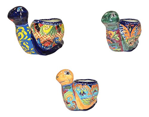 Algopix Similar Product 10 - Talavera Colors Snail Planter