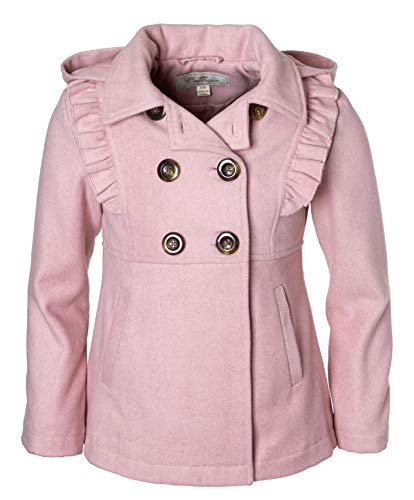 Algopix Similar Product 1 - Cremson Girls Wool Blend Hooded Ruffle