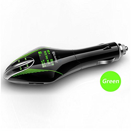 

GLiving (TM) Car Kit MP3 Player 12-24V Multi-Function Audio Aux Wireless FM Transmitter Modulator Green LCD Display with USB/SD/Card Reader MMC Slot and Remote Control,Laser Carving Translucent Keys,Support MP3 WMA Format - Green LCD Display