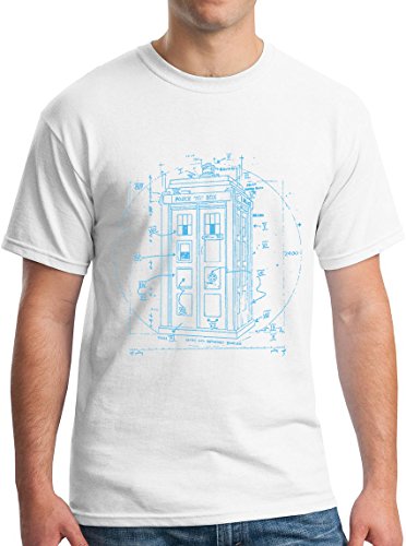 Vitruvian Tardis by Leonardo Da Vinci T-Shirt