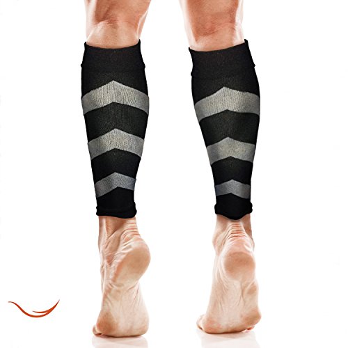 #1 Graduated Compression Calf Sleeves Guard Socks (1 Pair), Relief Prevent Shin Splints, Calf Strain, Boost Circulation, Faster Recovery Leg Sleeves Support or Men and Women, Protection for Running, Walking, Cycling, Crossfit, Basketball, Training, Maternity, Travel, Guaranteed