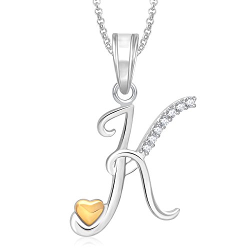48% OFF on Valentine Gifts MEENAZ Gold Silver Plated 'K' Letter