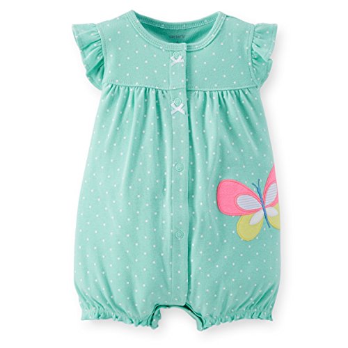 Carters Neon Applique Creeper Mint Butterfly