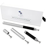 北欧スウェーデン発「The Friendly Swede」交換用ディスク収納機能付き ディスクスタイラスペン 2本セット (カラー：シルバー)