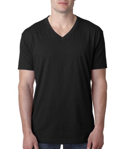 Next Level Apparel 6240 Mens Premium CVC V-Neck Tee - Black, Large