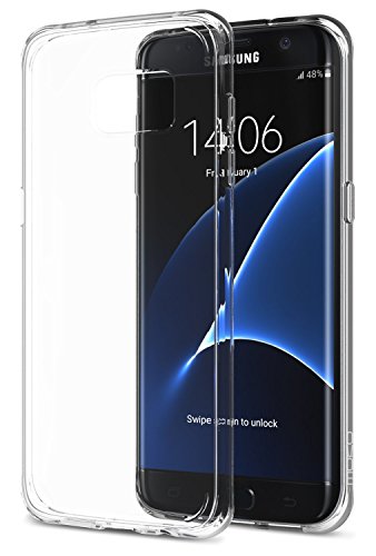 Galaxy S7 Edge Case - MoKo Advanced Halo Series Back Cover with TPU Cushion Technology Corners + Clear Panel for Galaxy S7 Edge 5.5