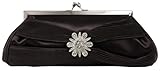 Satin, Design Pleats, Rhinestone, Metal Frame, Exclusive Carlo Fellini Evening Bag - Abigail