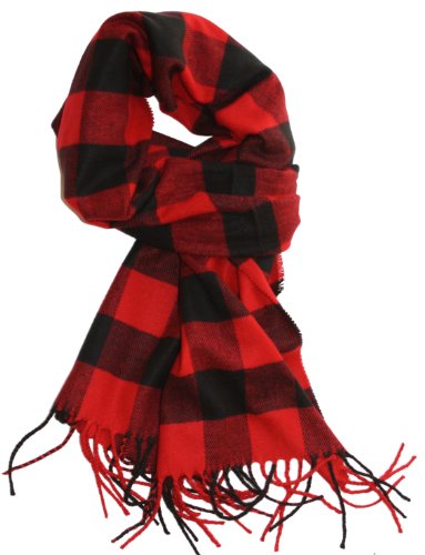 SethRoberts-Classic Buffalo Check Plaid, Cashmere Feel Men's Winter Scarf