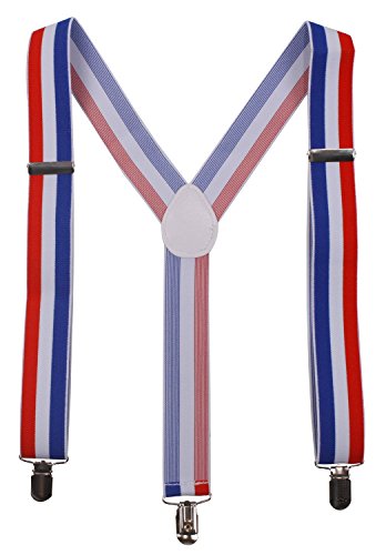 BODY STRENTH Y Shape Adjustable Men's Suspenders with Clips Wide Leather Braces