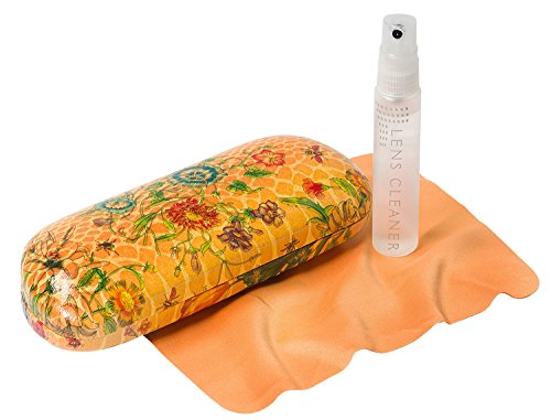 Leader 341000000 Floral Eyeglass Case, Microfiber Cloth and 20 ml Lens Cleaner, 5.25