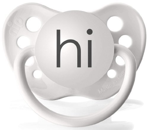 Personalized Pacifiers Hi Pacifier in White