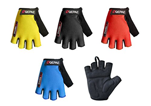 QEPAE® Non-Slip Gel Pad Gloves Men's Women's Sportswear Cycling Riding Short Half Finger Gloves Breathable