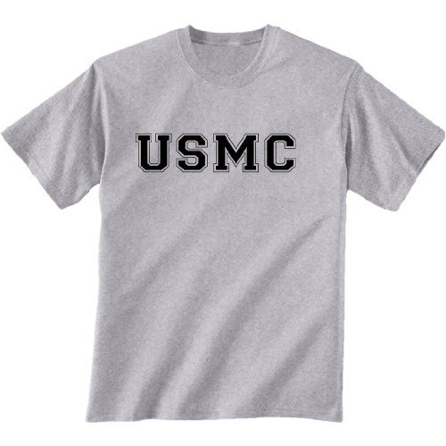 USMC Athletic Marines Short Sleeve T-Shirt in gray