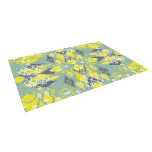 

Kess InHouse Miranda Mol "Joyful Teal" Indoor/Outdoor Floor Mat, 5-Feet by 7-Feet