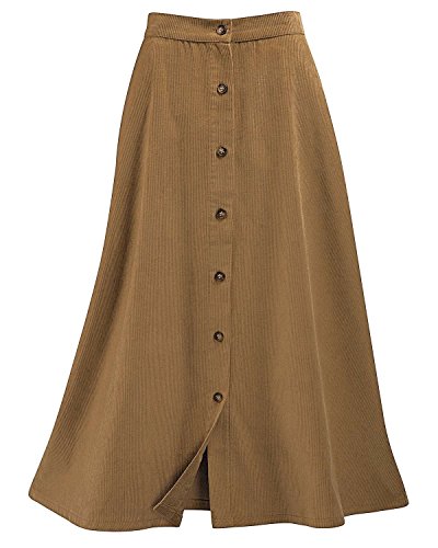 National Button-Front Corduroy Skirt