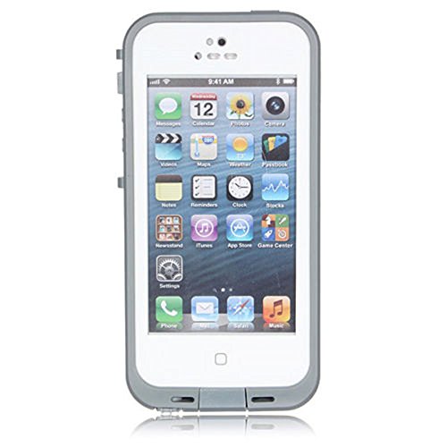 iPhone 5 Waterproof Case, iPhone 5S Waterproof Case, Zoumba Waterproof Shockproof Full Body Skin Case Cover Pouch for iPhone 5 Multi Purpose Protective Skin for water, shock, snow, dirt - White