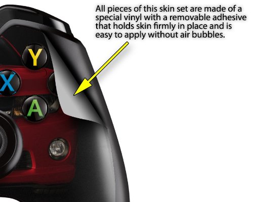 

2010 Chevy Camaro Jeweled Red - White Stripes on Black - Decal Style Skin fits Microsoft XBOX One Wireless Controller