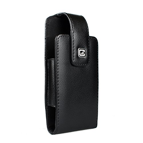 CASE123® MPS Classic TL Elite Premium Genuine Leather Vertical Swivel Belt Clip Holster for Apple iPhone 6 / 6s (4.7 in screen) - For use with Otterbox Commuter, Urban Armor Gear, and other iPhone 6 protective cases