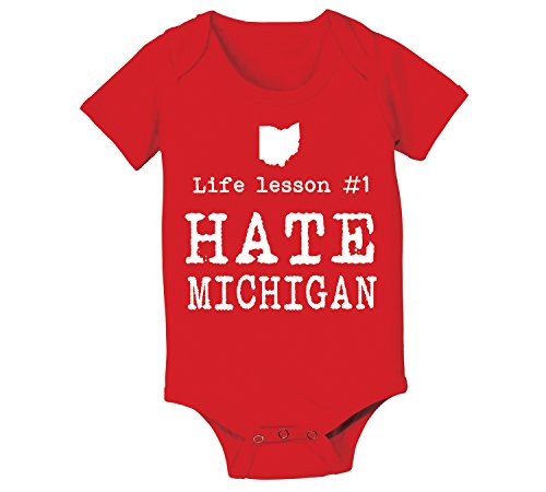 Life Lesson #1 Hate Michigan Funny State of Ohio Football Baby One Piece