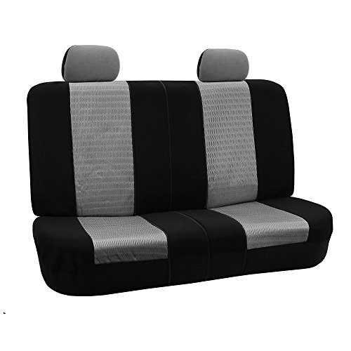 FH GROUP FH-FB060R012 Trendy Elegance Bench Seat Covers, Airbag compatible and Split Bench, Gray / Black color