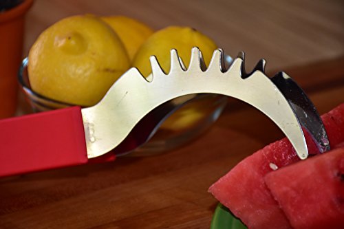 Watermelon Slicer Corer & Server - Stainless Steel Home Kitchen Tools with Easy Grip Handle - From Thrive Home Products - Fruit Huller for Edible Arrangements - Make Fruit Baskets, Salad or Snacks