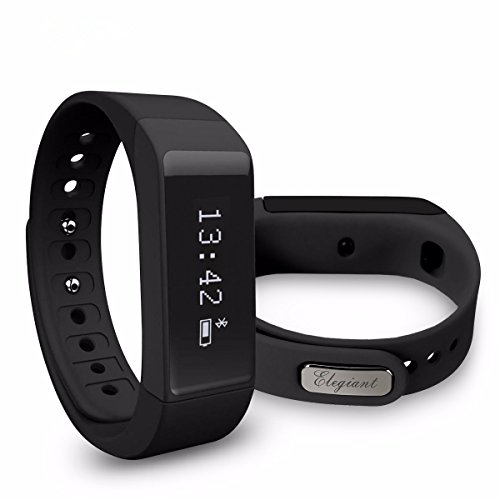 ELEGIANT Wireless Fitness Pedometer Tracker Bluetooth Sports Bracelet Activity Tracker with Steps Counter Sleep Monitoring Calories Track for Sports Fitness Gift