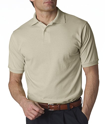 Jerzees Men's Jersey Polo with Spotshield, Sandstone, Large
