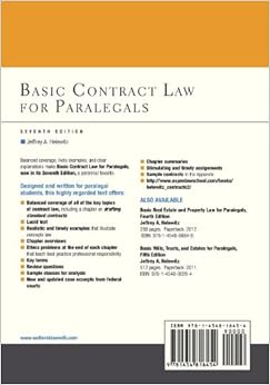 Basic Contract Law for Paralegals, Seventh Edition (Aspen College ...