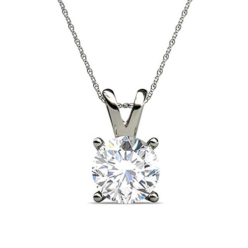 PARIKHS Round Cut Diamond Solitaire Pendant Promo Quality in White & Yellow Gold