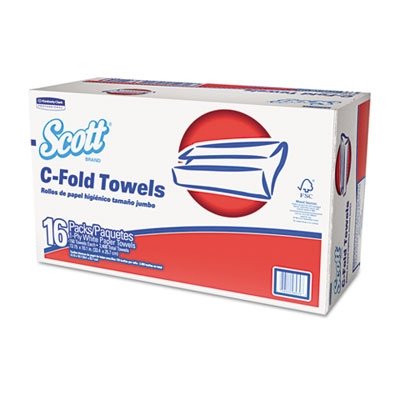 

Folded Paper Towels, C-Fold, 13 1/5 x 10 1/10, White, 2400 per Carton